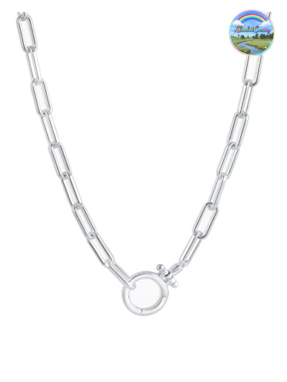 Gorjana Parker Paperclip Chain Necklace 18" Adjustable Chunky Clasp Silver